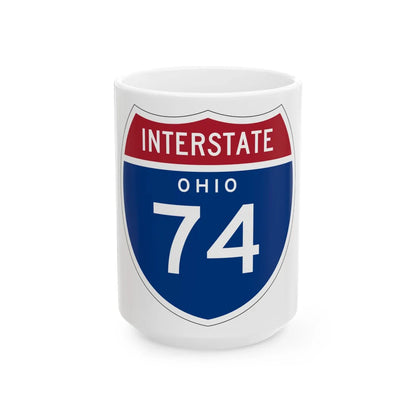 I-74 OH 1957 (Ohio) (Road Sign) White Coffee Mug 15oz - Go Mug Yourself