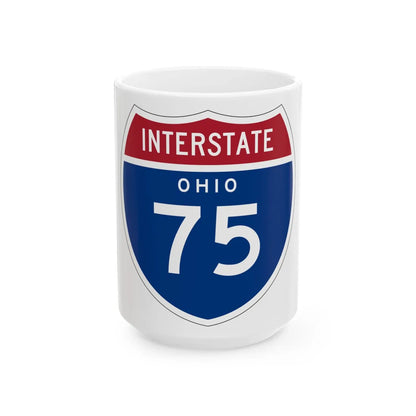 I-75 OH 1957 (Ohio) (Road Sign) White Coffee Mug 15oz - Go Mug Yourself