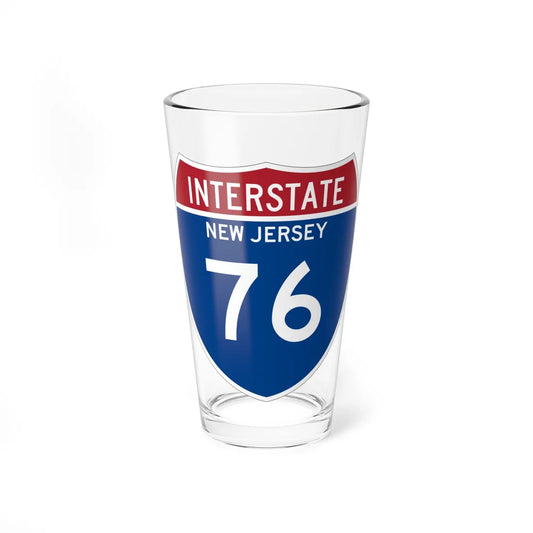 I-76 NJ Metric (New Jersey) (Road Sign) Pint Glass 16oz 16oz - Go Mug Yourself