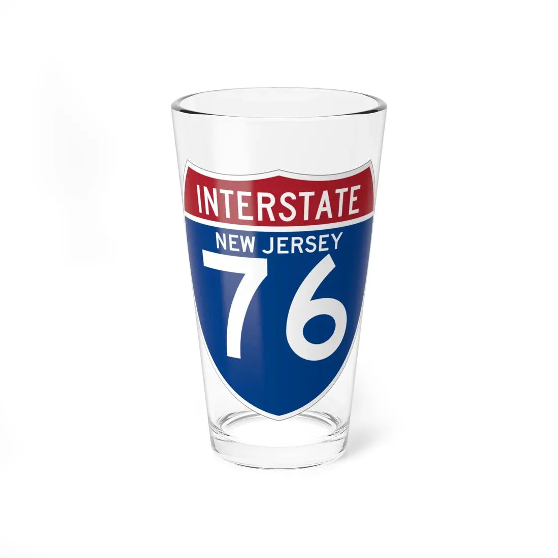 I-76 NJ (New Jersey) (Road Sign) Pint Glass 16oz 16oz - Go Mug Yourself