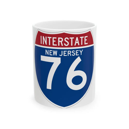 I-76 NJ (New Jersey) (Road Sign) White Coffee Mug 11oz - Go Mug Yourself