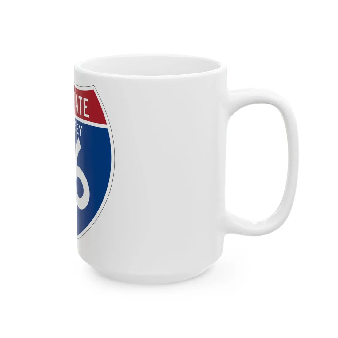 I-76 NJ (New Jersey) (Road Sign) White Coffee Mug - Go Mug Yourself