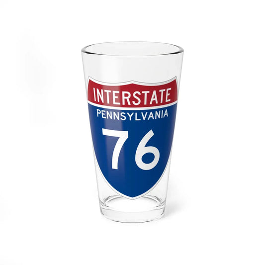 I-76 PA Metric (Pennsylvania) (Road Sign) Pint Glass 16oz 16oz - Go Mug Yourself