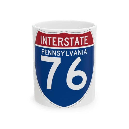 I-76 PA (Pennsylvania) (Road Sign) White Coffee Mug 11oz - Go Mug Yourself