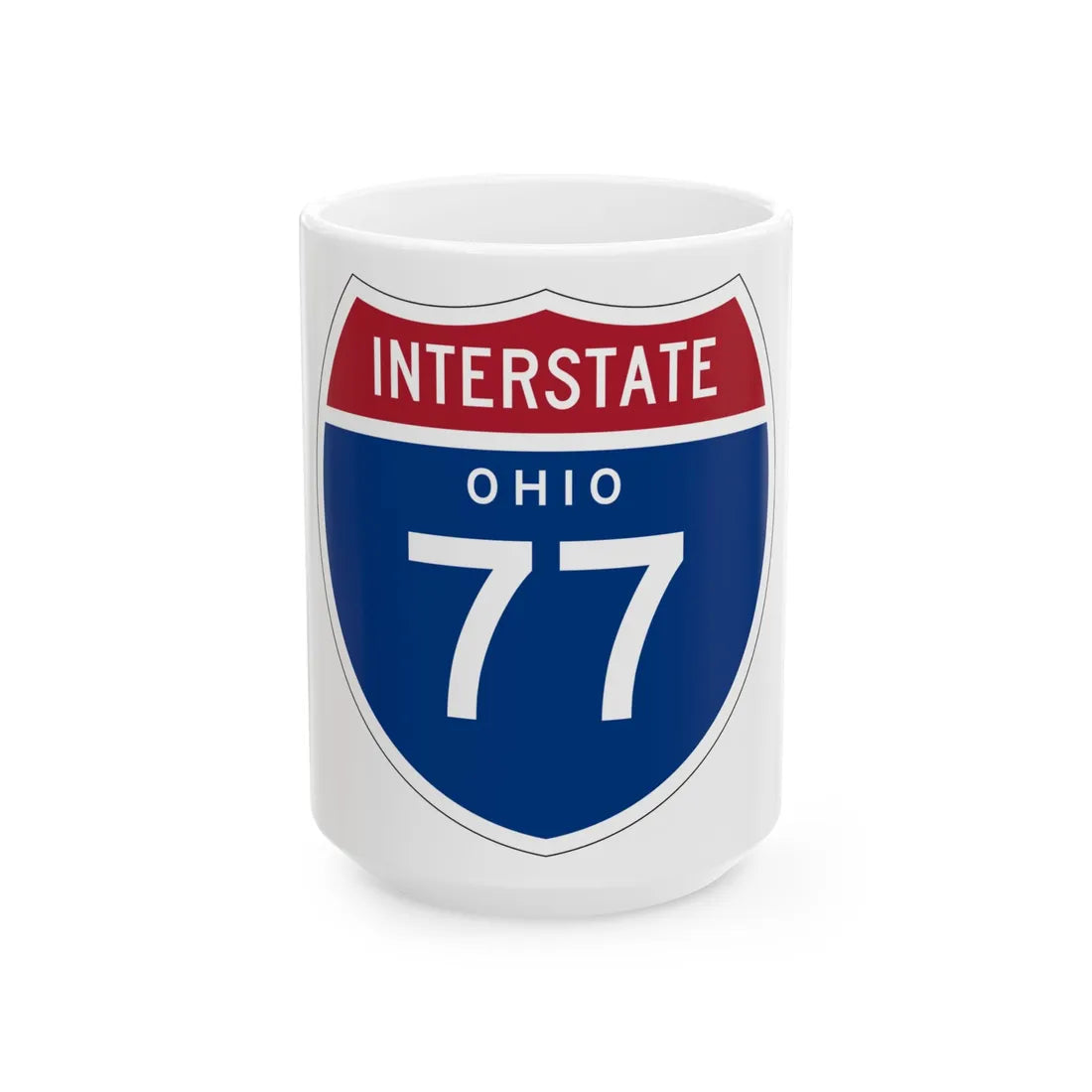 I-77 OH 1957 (Ohio) (Road Sign) White Coffee Mug 15oz - Go Mug Yourself