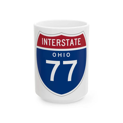 I-77 OH 1957 (Ohio) (Road Sign) White Coffee Mug 15oz - Go Mug Yourself
