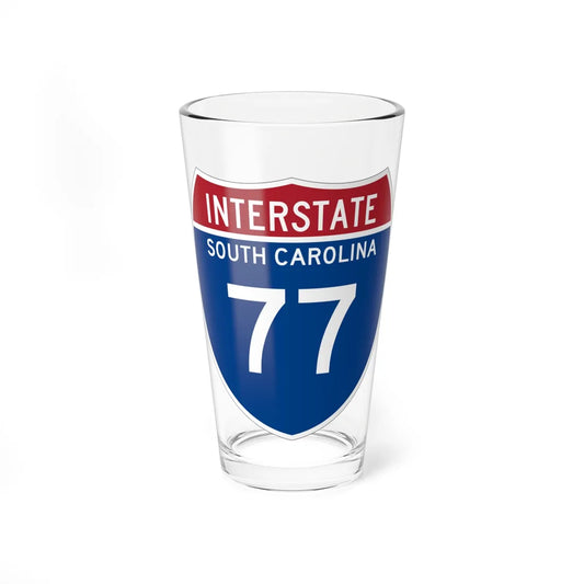 I-77 SC Metric (South Carolina) (Road Sign) Pint Glass 16oz 16oz - Go Mug Yourself
