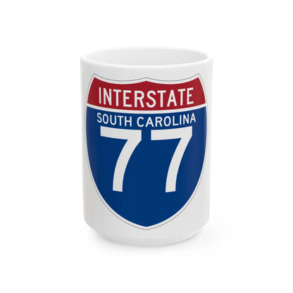 I-77 SC (South Carolina) (Road Sign) White Coffee Mug 15oz - Go Mug Yourself