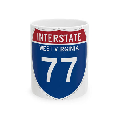 I-77 WV Metric (Virginia) (Road Sign) White Coffee Mug 11oz - Go Mug Yourself