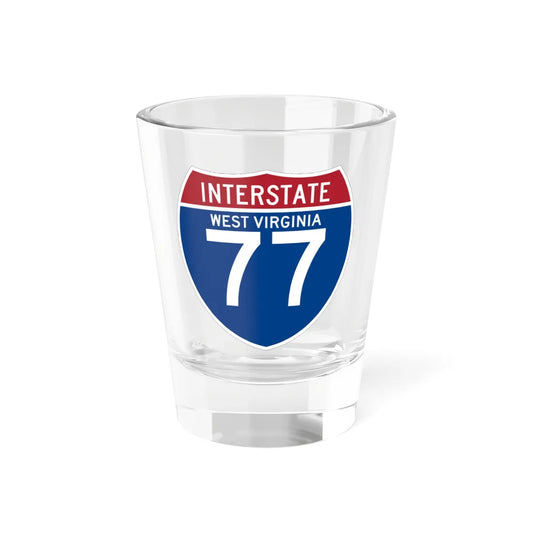 I-77 WV (Virginia) (Road Sign) Shot Glass 1.5oz 1.5oz - Go Mug Yourself
