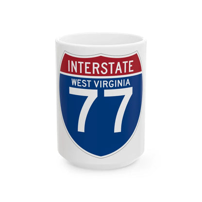 I-77 WV (Virginia) (Road Sign) White Coffee Mug 15oz - Go Mug Yourself