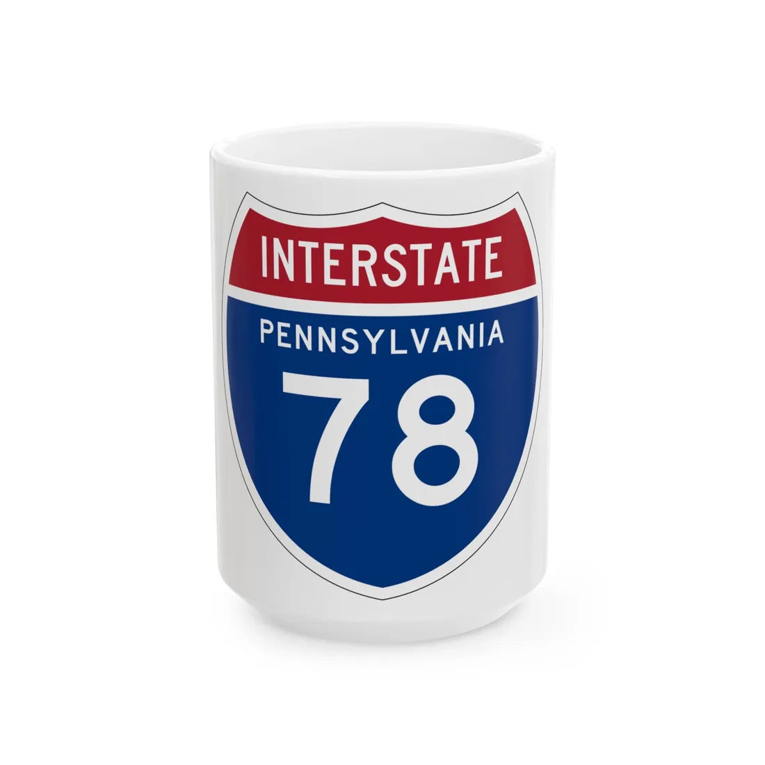 I-78 PA 1957 (Pennsylvania) (Road Sign) White Coffee Mug 15oz - Go Mug Yourself