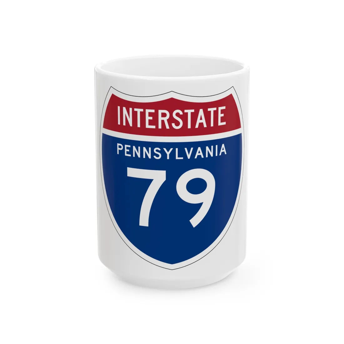 I-79 PA 1957 (Pennsylvania) (Road Sign) White Coffee Mug 15oz - Go Mug Yourself