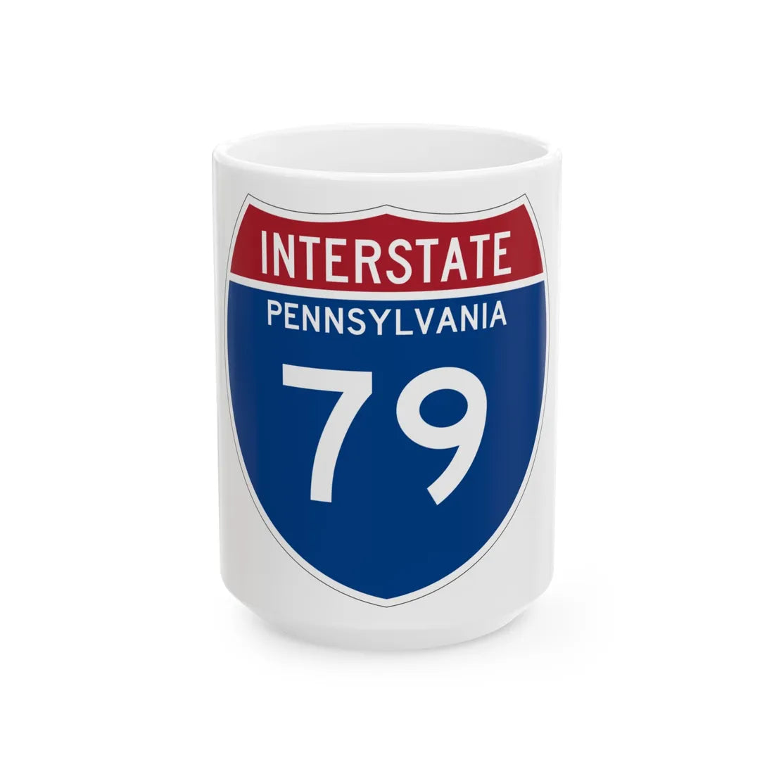 I-79 PA Metric (Pennsylvania) (Road Sign) White Coffee Mug 15oz - Go Mug Yourself