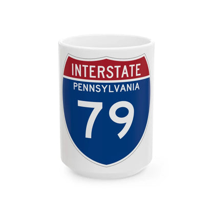 I-79 PA Metric (Pennsylvania) (Road Sign) White Coffee Mug 15oz - Go Mug Yourself