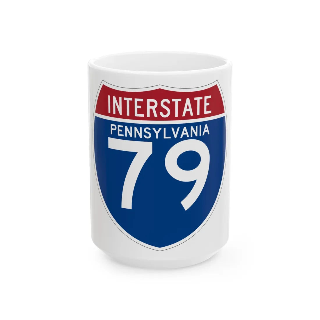 I-79 PA (Pennsylvania) (Road Sign) White Coffee Mug 15oz - Go Mug Yourself