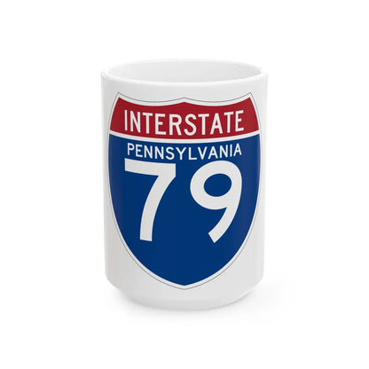 I-79 PA (Pennsylvania) (Road Sign) White Coffee Mug 15oz - Go Mug Yourself