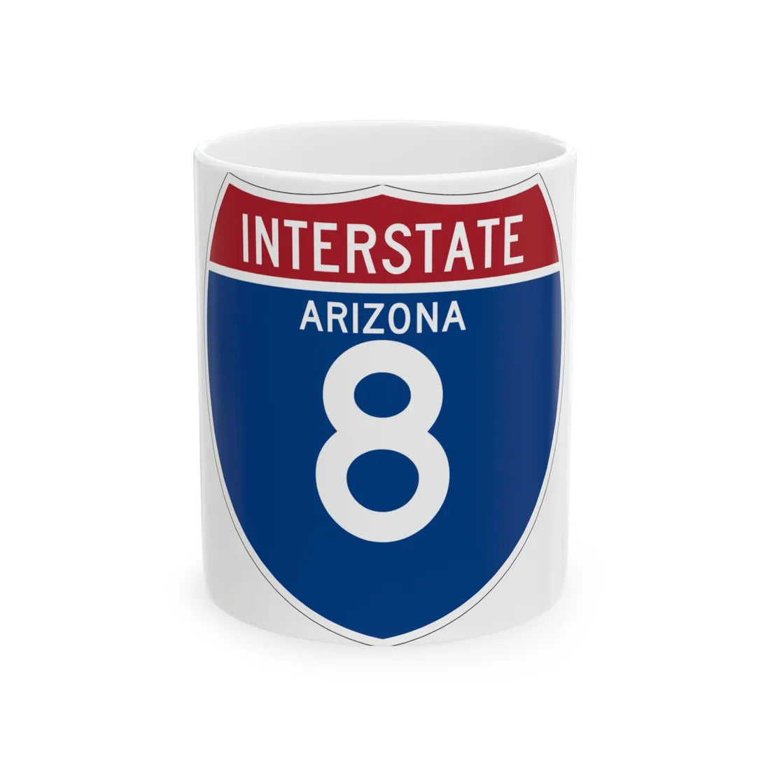 I-8 AZ (Arizona) (Road Sign) White Coffee Mug 11oz - Go Mug Yourself