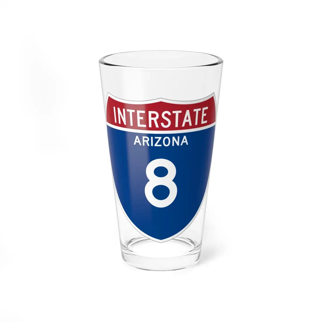 I-8 AZ Metric (Arizona) (Road Sign) Pint Glass 16oz 16oz - Go Mug Yourself