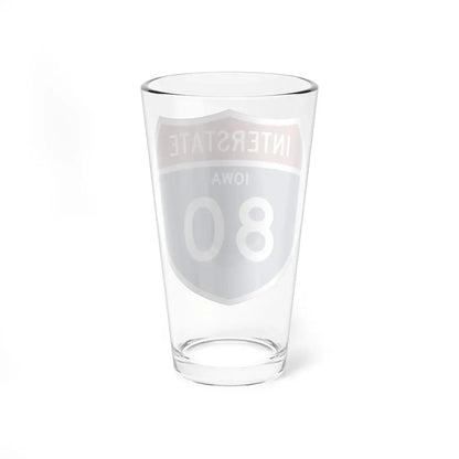 I-80 IA 1957 (Iowa) (Road Sign) Pint Glass 16oz - Go Mug Yourself