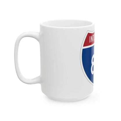 I-80 IA 1957 (Iowa) (Road Sign) White Coffee Mug - Go Mug Yourself