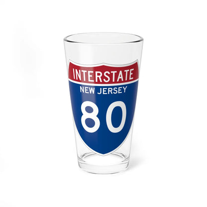 I-80 NJ Metric (New Jersey) (Road Sign) Pint Glass 16oz 16oz - Go Mug Yourself