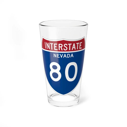I-80 NV Metric (Nevada) (Road Sign) Pint Glass 16oz 16oz - Go Mug Yourself