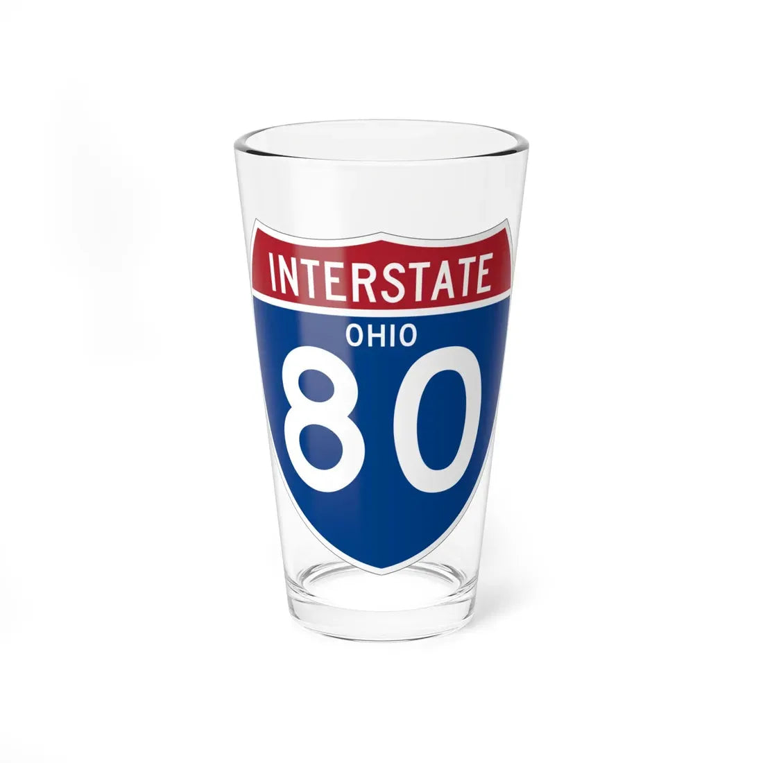 I-80 OH (Ohio) (Road Sign) Pint Glass 16oz 16oz - Go Mug Yourself