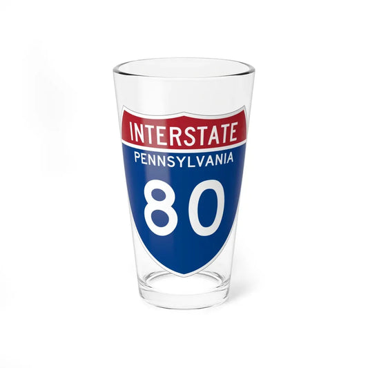 I-80 PA Metric (Pennsylvania) (Road Sign) Pint Glass 16oz 16oz - Go Mug Yourself