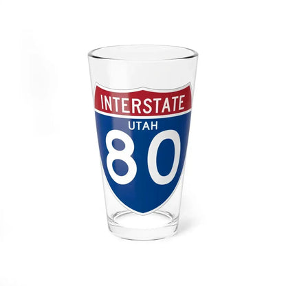 I-80 UT (Utah) (Road Sign) Pint Glass 16oz 16oz - Go Mug Yourself