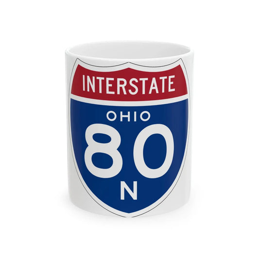 I-80N OH 1957 (Ohio) (Road Sign) White Coffee Mug 11oz - Go Mug Yourself