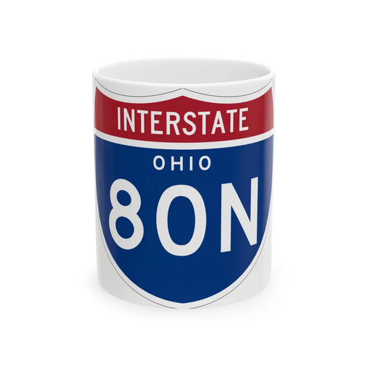 I-80N OH 1961 (Ohio) (Road Sign) White Coffee Mug 11oz - Go Mug Yourself