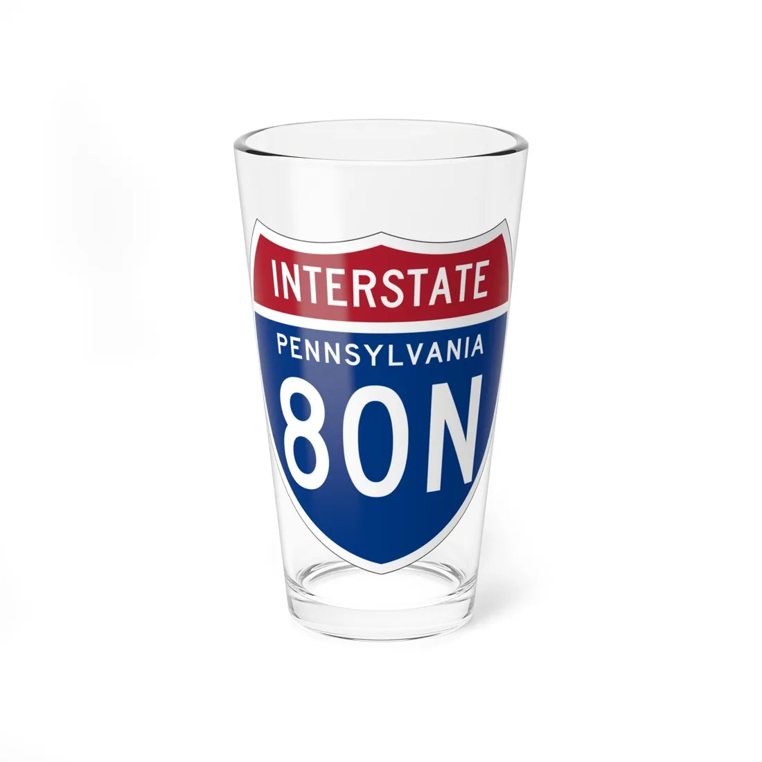 I-80N PA 1957 (Pennsylvania) (Road Sign) Pint Glss 16oz 16oz - Go Mug Yourself