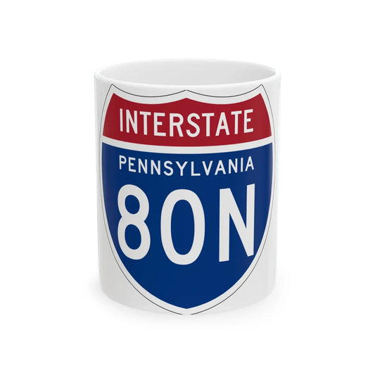 I-80N PA 1957 (Pennsylvania) (Road Sign) White Coffee Mug 11oz - Go Mug Yourself
