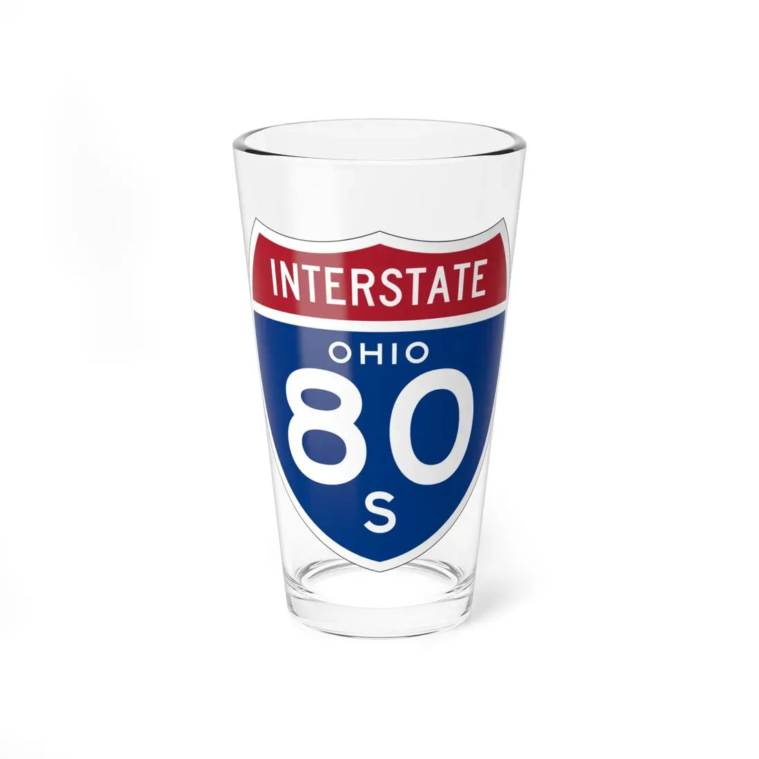 I-80S OH 1957 (Ohio) (Road Sign) Pint Glass 16oz 16oz - Go Mug Yourself