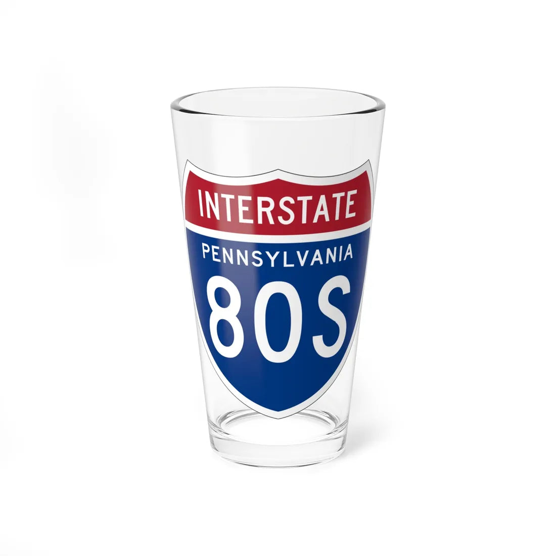 I-80S PA 1957 (Pennsylvania) (Road Sign) Pint Glss 16oz 16oz - Go Mug Yourself