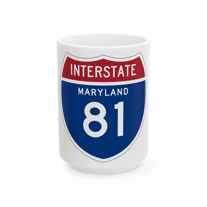 I-81 MD 1957 (Maryland) (Road Sign) White Coffee Mug 15oz - Go Mug Yourself