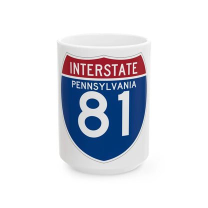 I-81 PA (Pennsylvania) (Road Sign) White Coffee Mug 15oz - Go Mug Yourself