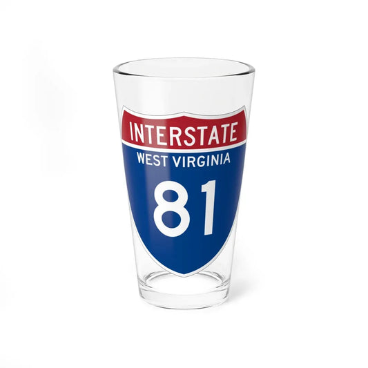 I-81 WV Metric (Virginia) (Road Sign) Pint Glass 16oz 16oz - Go Mug Yourself