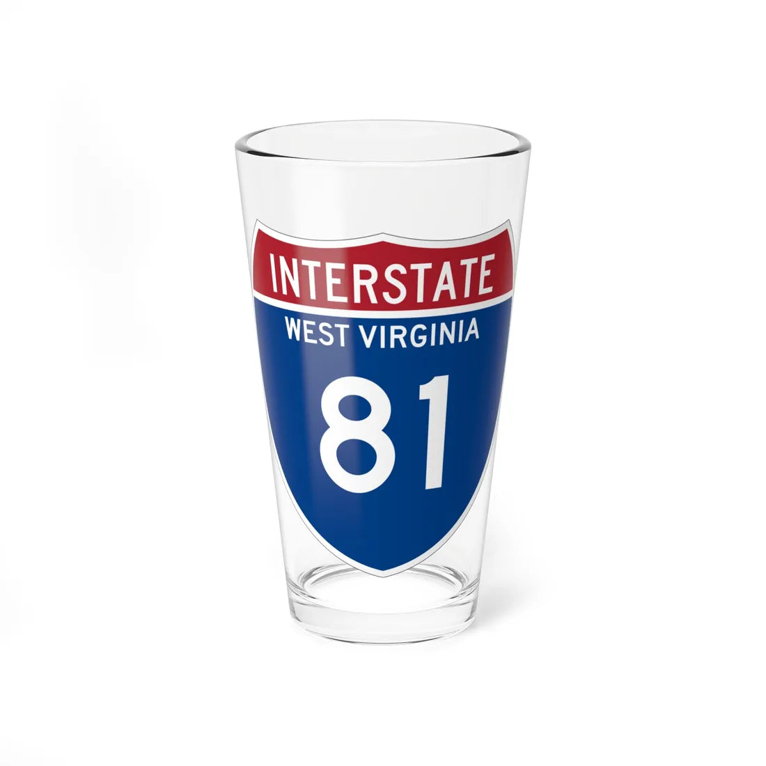 I-81 WV Metric (Virginia) (Road Sign) Pint Glss 16oz 16oz - Go Mug Yourself
