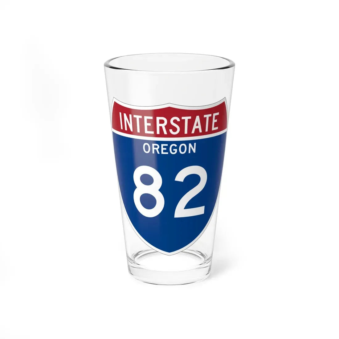 I-82 OR Metric (Oregon) (Road Sign) Pint Glass 16oz 16oz - Go Mug Yourself