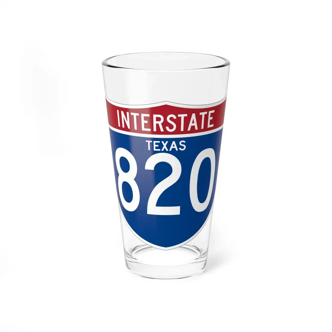 I-820 TX (Texas) (Road Sign) Pint Glass 16oz 16oz - Go Mug Yourself
