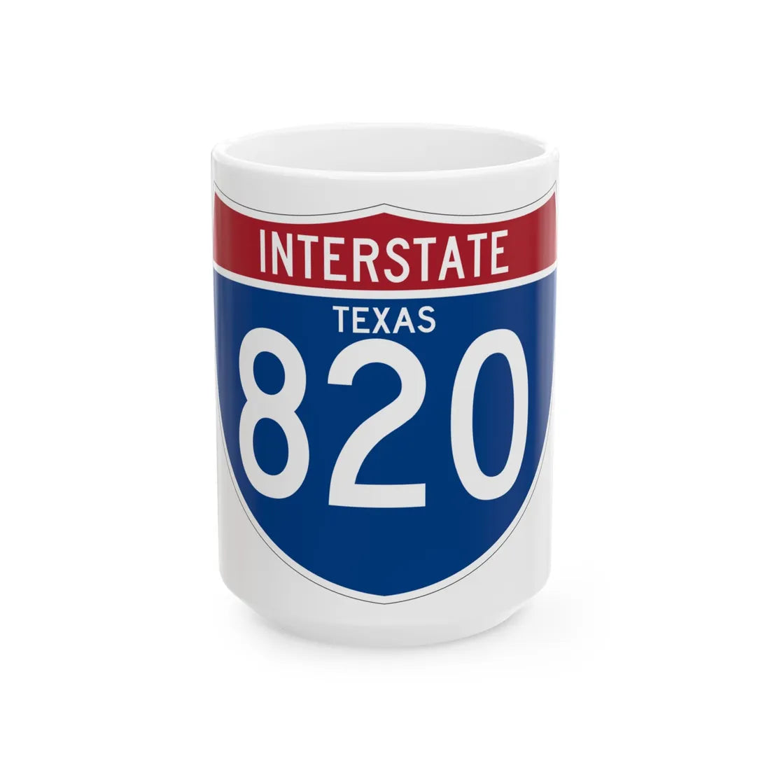 I-820 TX (Texas) (Road Sign) White Coffee Mug 15oz - Go Mug Yourself