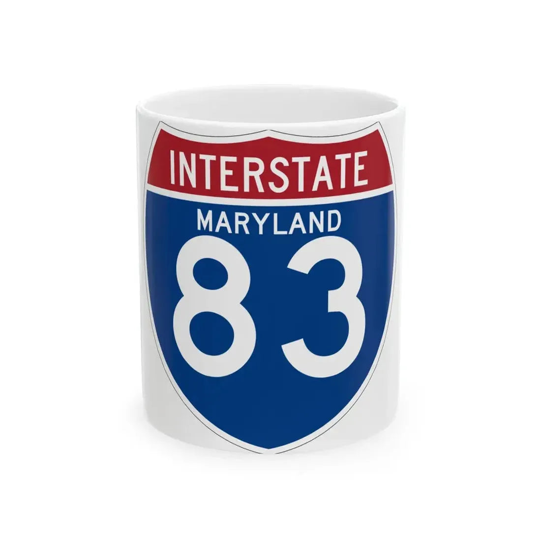 I-83 MD (Maryland) (Road Sign) White Coffee Mug 11oz - Go Mug Yourself