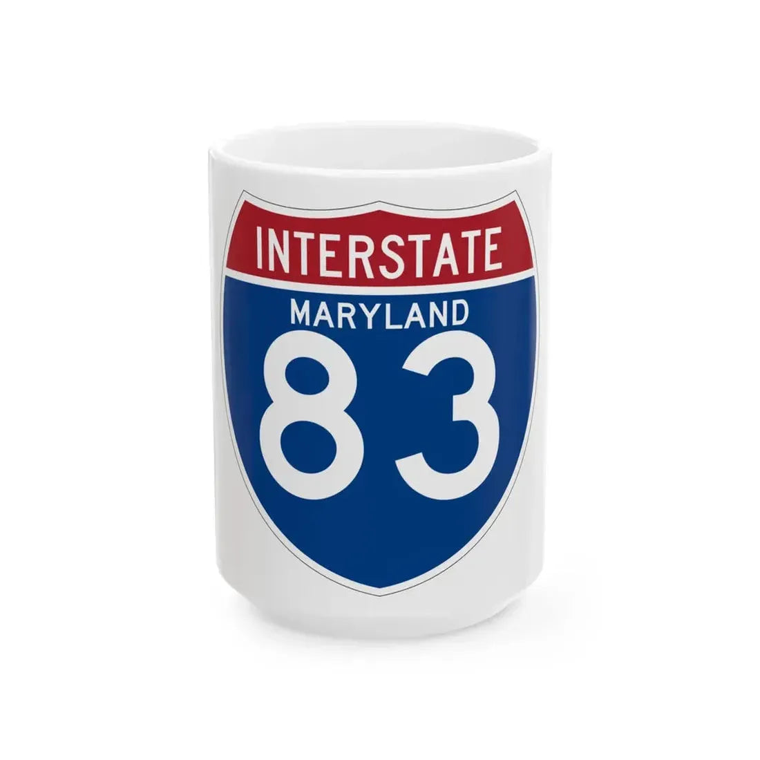 I-83 MD (Maryland) (Road Sign) White Coffee Mug 15oz - Go Mug Yourself