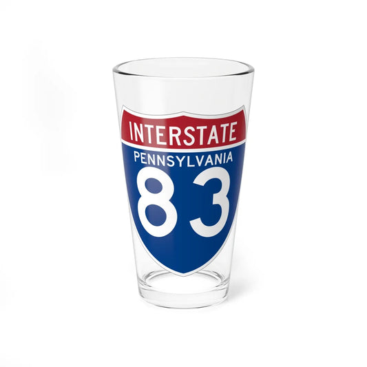 I-83 PA (Pennsylvania) (Road Sign) Pint Glass 16oz 16oz - Go Mug Yourself