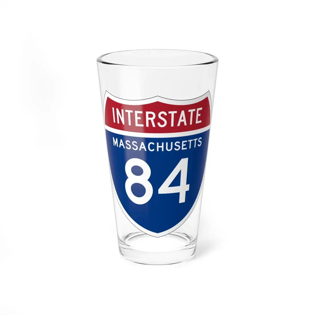 I-84 MA 1957 (Massachusetts) (Road Sign) Pint Glass 16oz 16oz - Go Mug Yourself