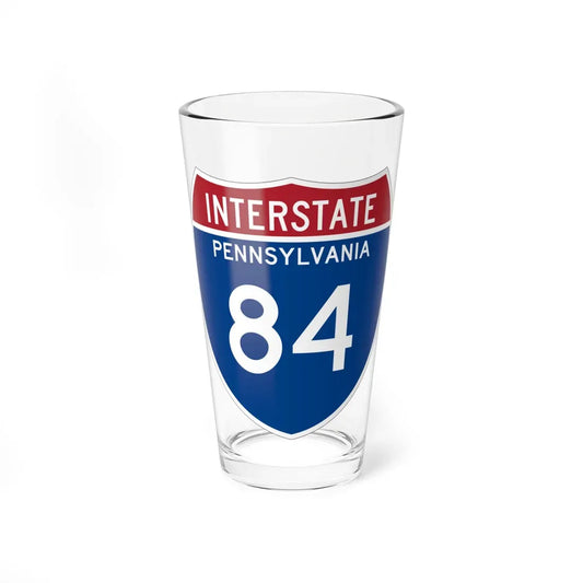 I-84 PA Metric (Pennsylvania) (Road Sign) Pint Glass 16oz 16oz - Go Mug Yourself