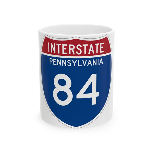 I-84 PA Metric (Pennsylvania) (Road Sign) White Coffee Mug 11oz - Go Mug Yourself