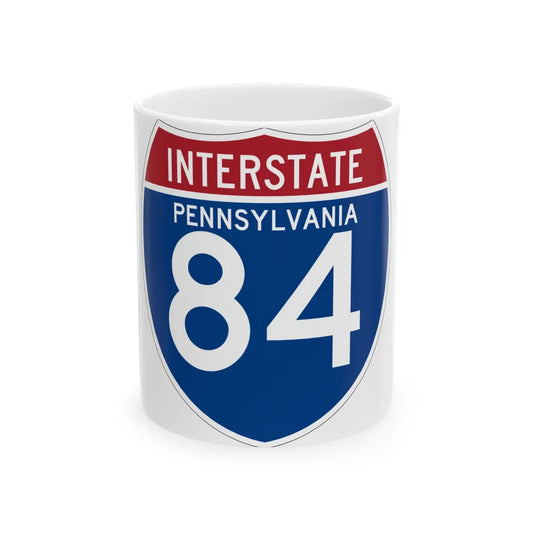 I-84 PA (Pennsylvania) (Road Sign) White Coffee Mug 11oz - Go Mug Yourself